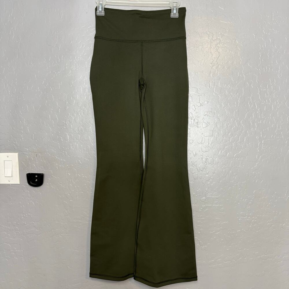 Fabletics Boost High-Waisted Flare Pants Dark Olive Green Size Small S Gym Yoga⁠